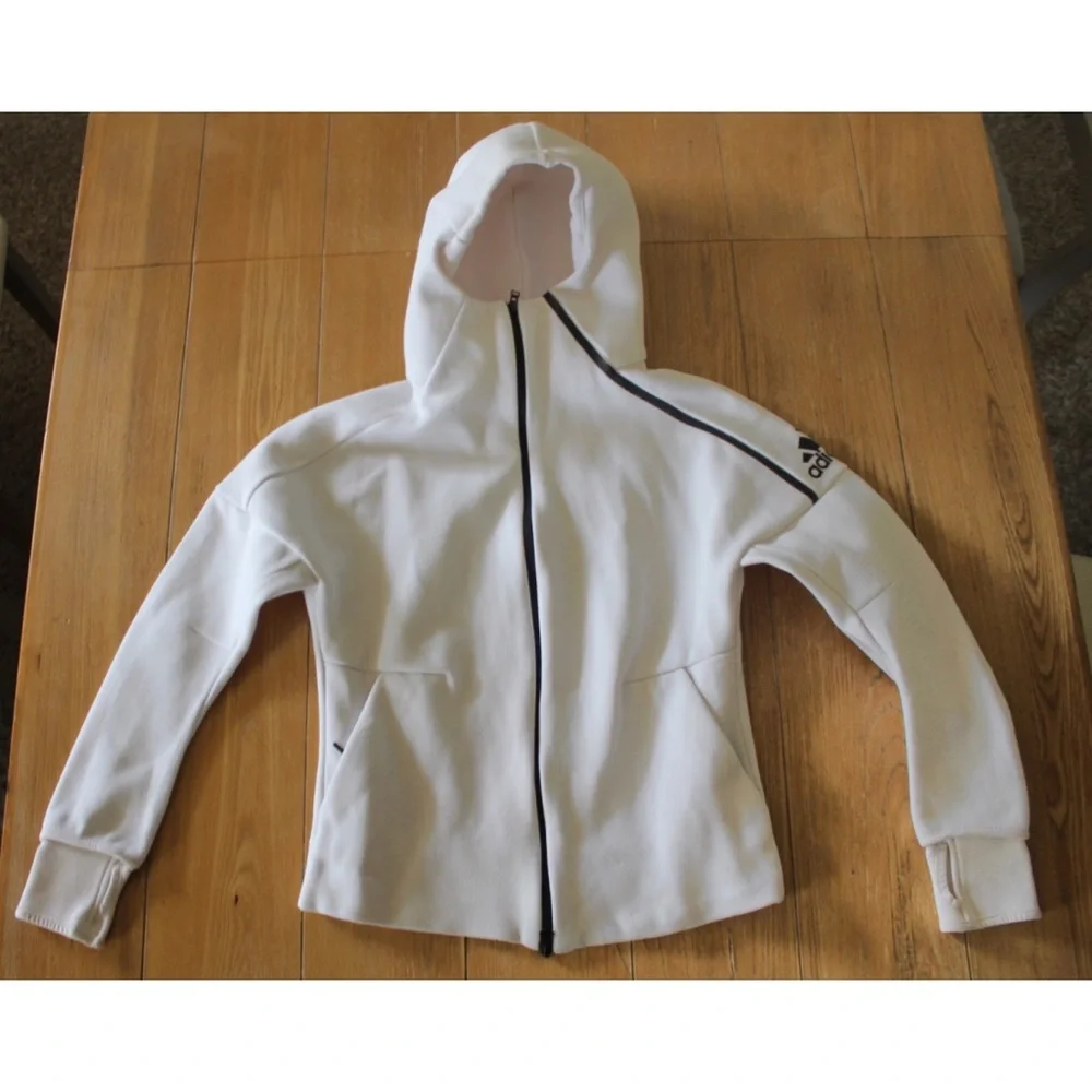 Adidas Thick ZNE Zip Up Hoodie Women’s Small Preowned - Picture 2 of 8
